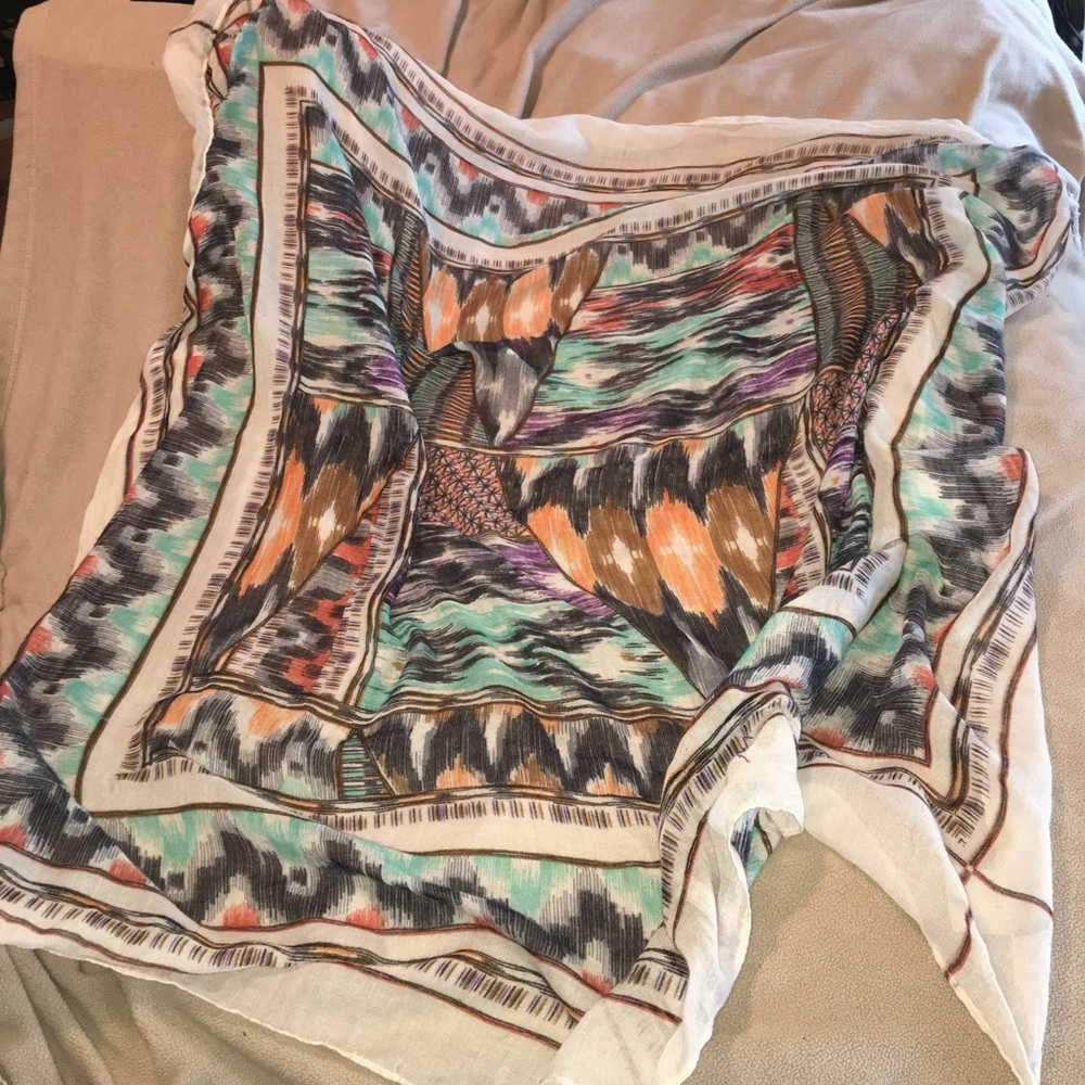colorful print scarf