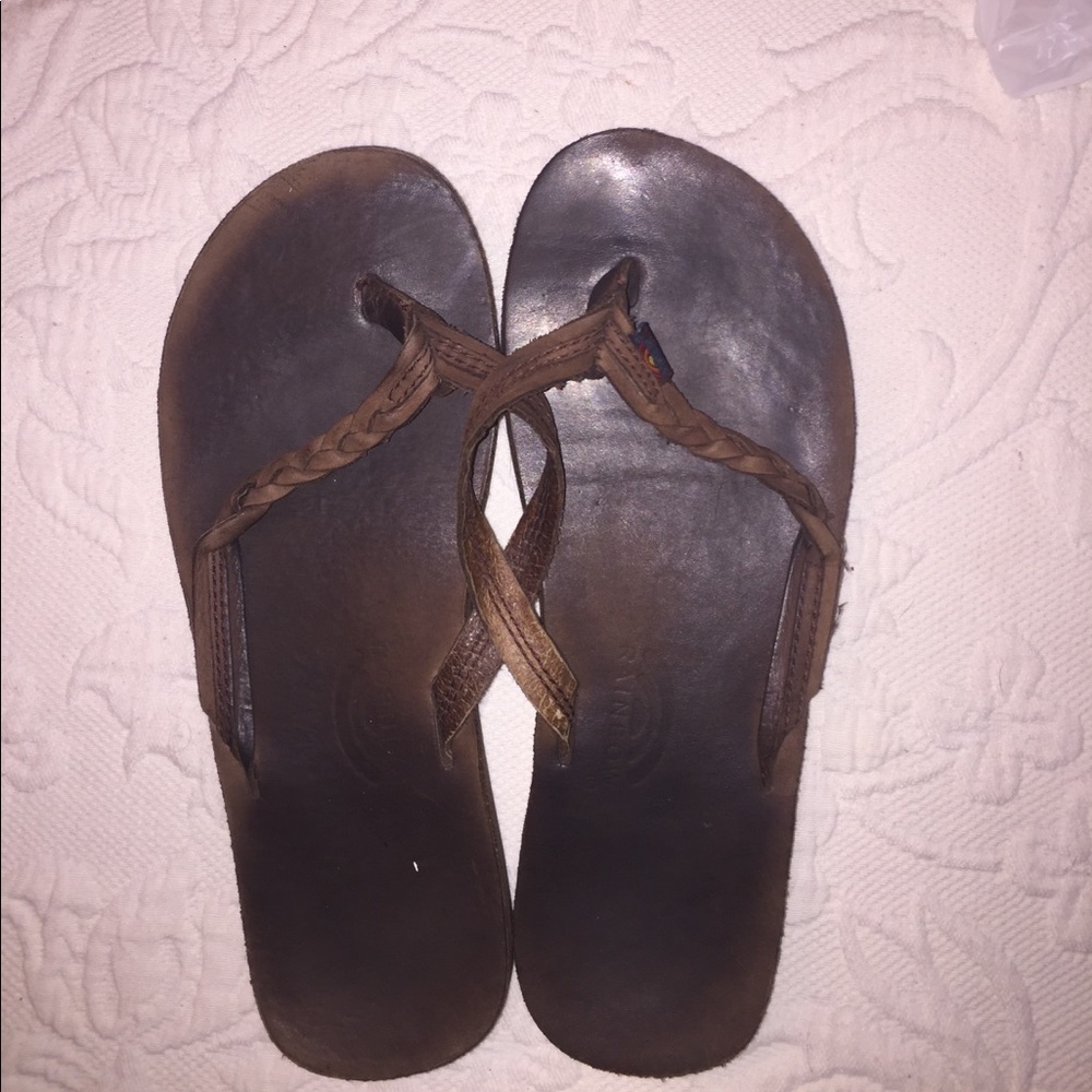 Rainbow flip flops