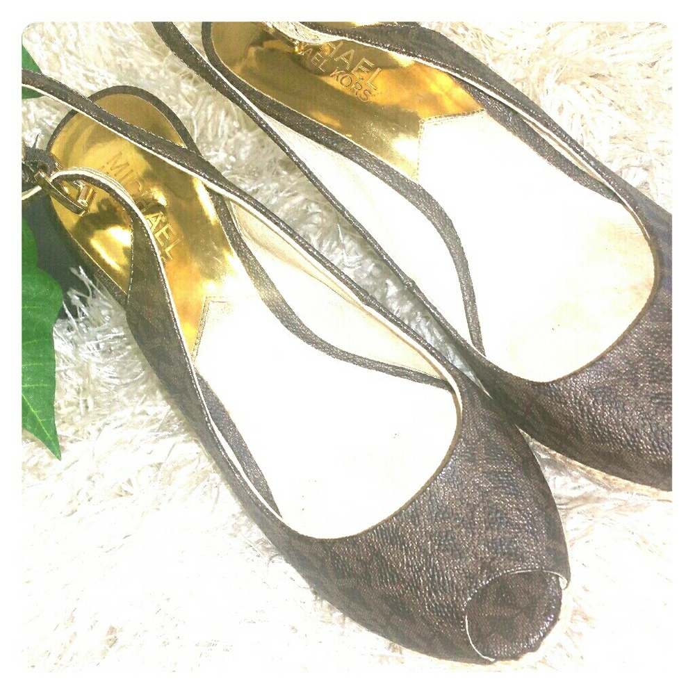Michael kors sling back wedge sandals