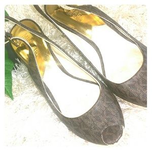 Michael kors sling back wedge sandals