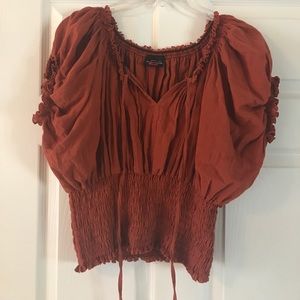 Burnt orange boho Renaissance top