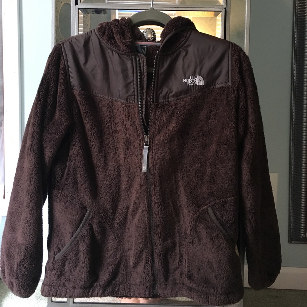 Fluffy brown North Face coat