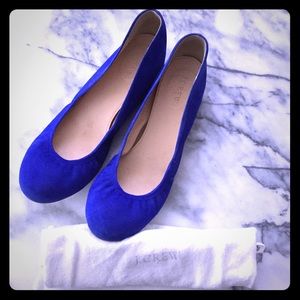 J. Crew Blue Suede CeCe ballet flats