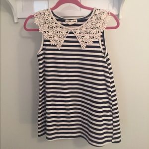 Anthropologie Lace Collar Tank Top