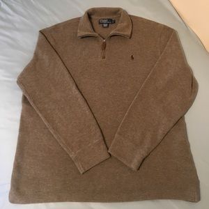 Polo Ralph Lauren 1/4 zip long sleeve mocha