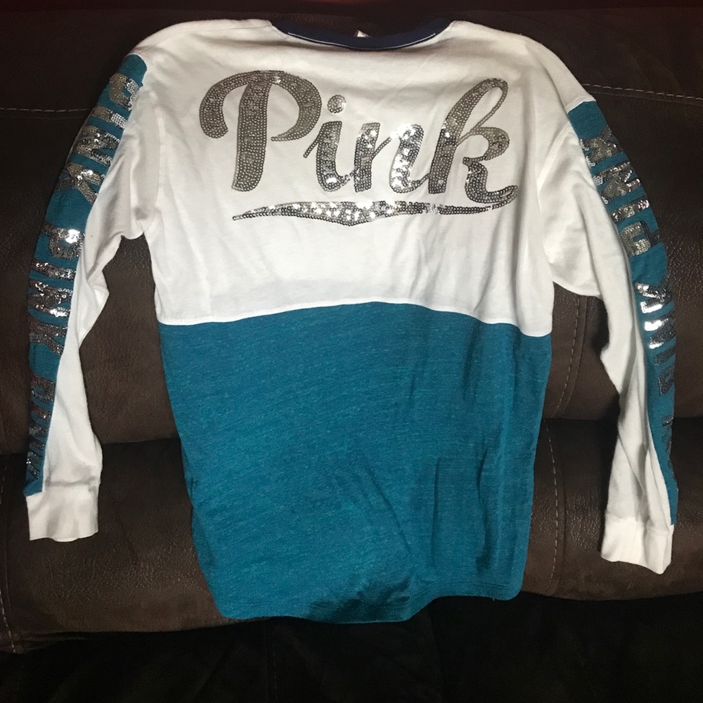 Victoria's Secret pink sparkle spirit jersey