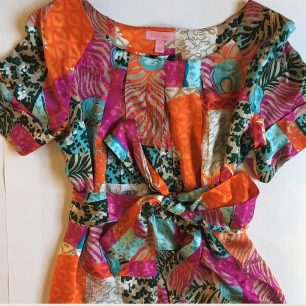 Lilly Pulitzer Silk Patchwork Top