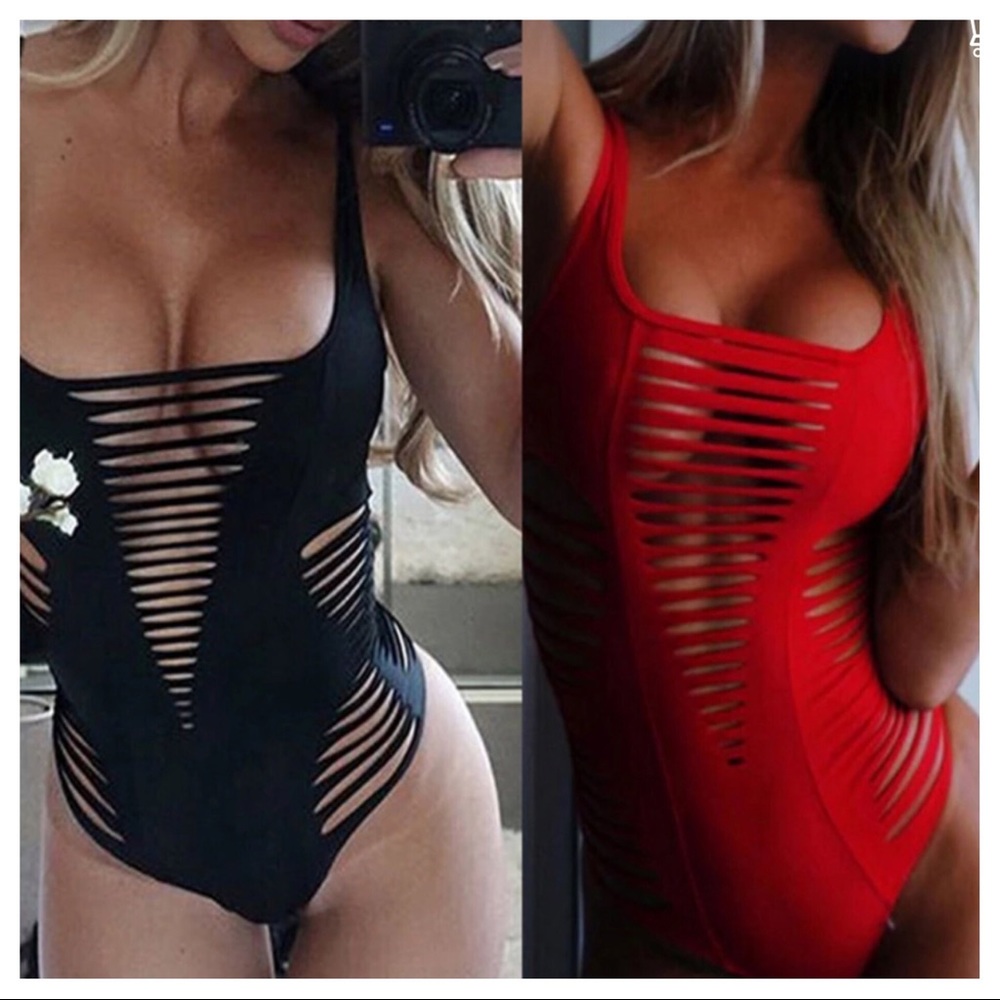 Beautiful shredded swimsuit one piece