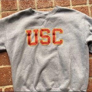 USC grey crewneck jacket
