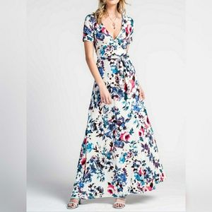 Vera Flower Maxi Wrap Dress