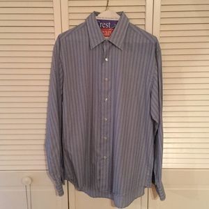 Blue striped button down Medium
