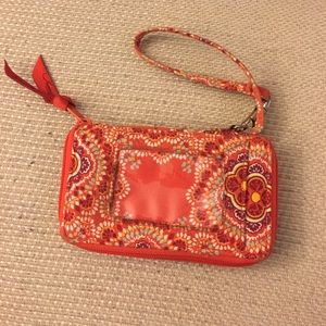 orange Vera Bradley wristlet