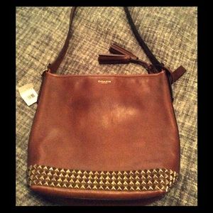 NWT COACH Cognac leather with gold hardware.