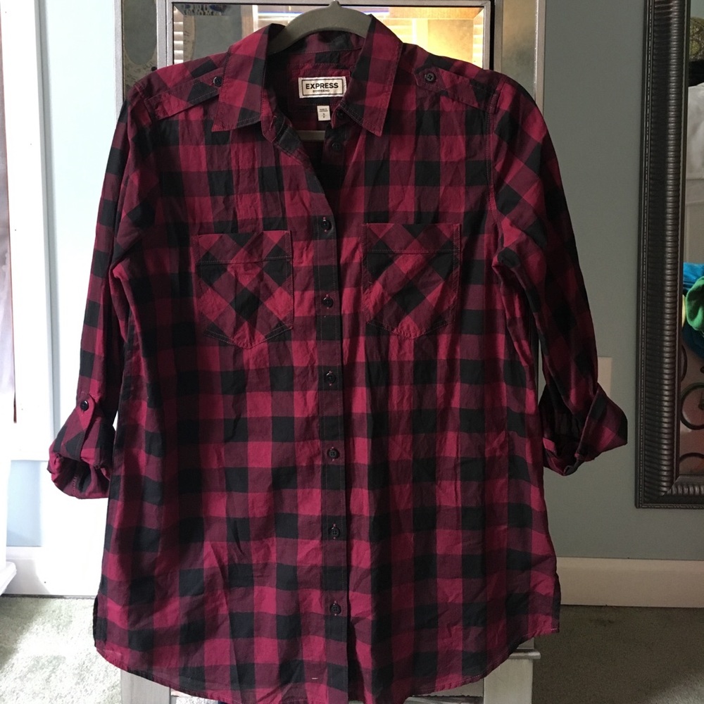 Checkered button up shirt