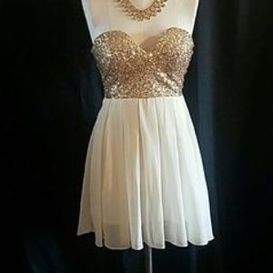 Windsor Gold sequined short dress