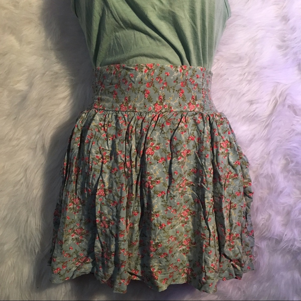 Blue Floral Skirt