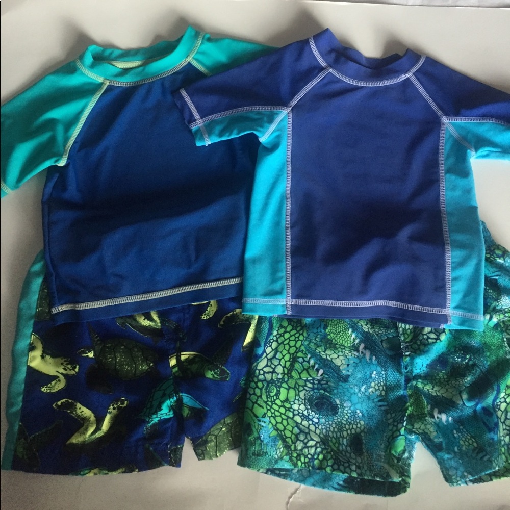 Cabana Life 2 swim trunks and rash guard sets