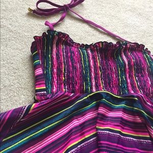 Women's colorful peplum swimsuit top