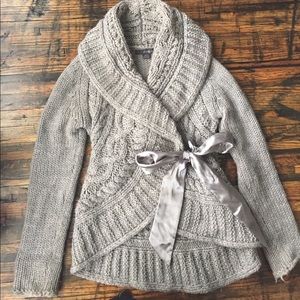 Forever 21 Grey Knit Wrap Sweater