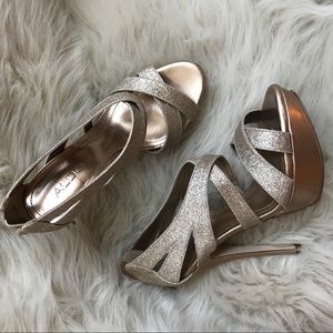 Aldo glitter gold heels