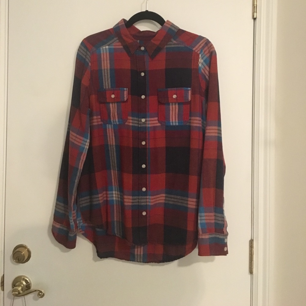 Brick Red Plaid Button Down
