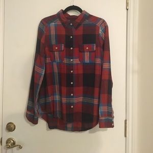 Brick Red Plaid Button Down