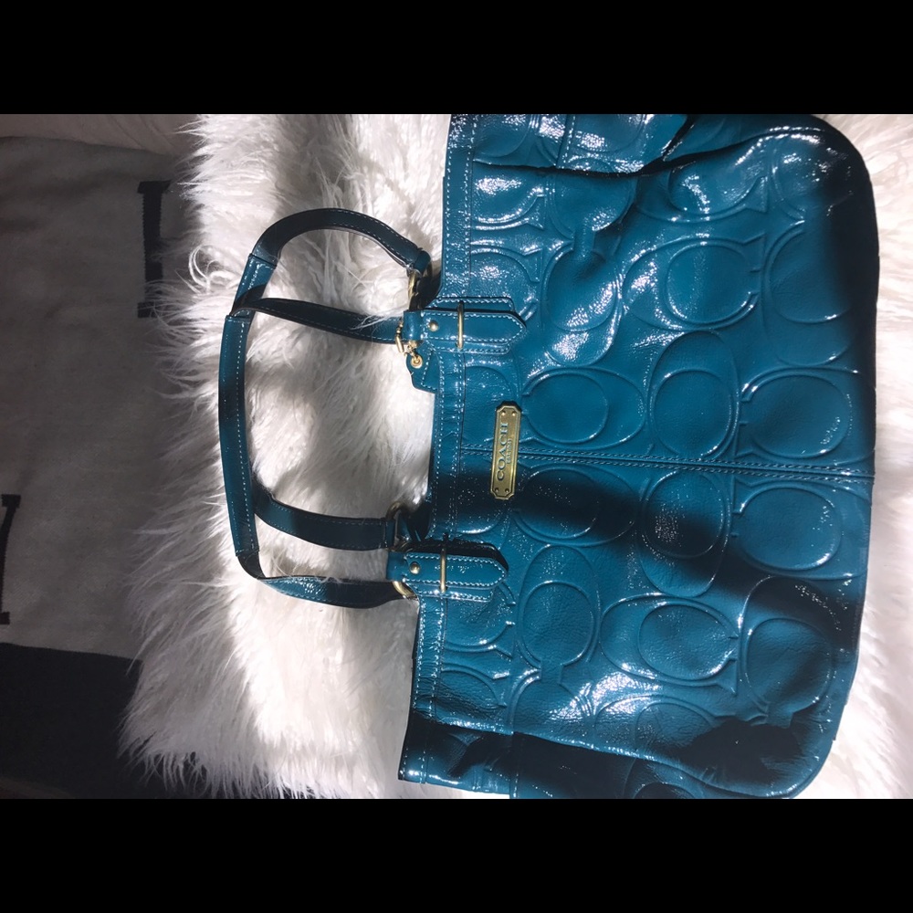 Coach handbag in turquoise