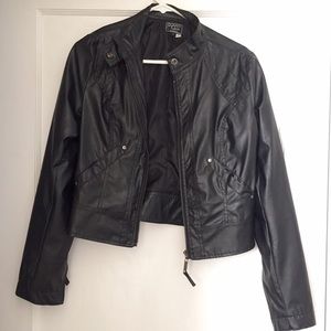 Black faux leather jacket