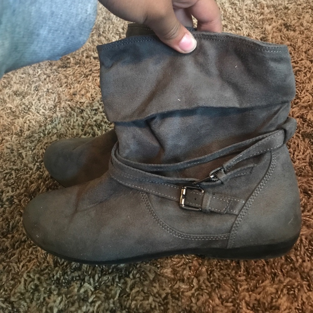 Grey ankle boots