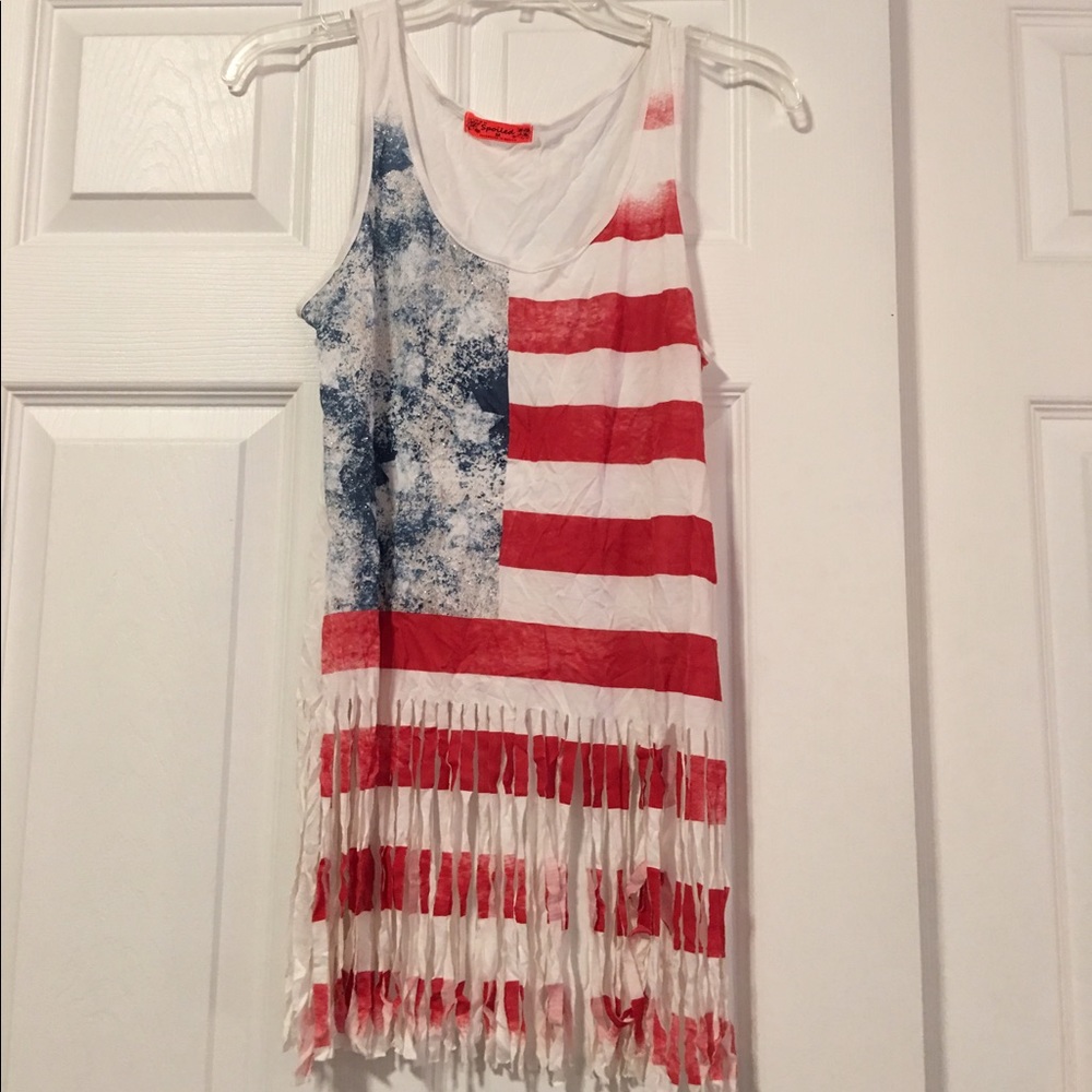 Red, white, and blue tank top