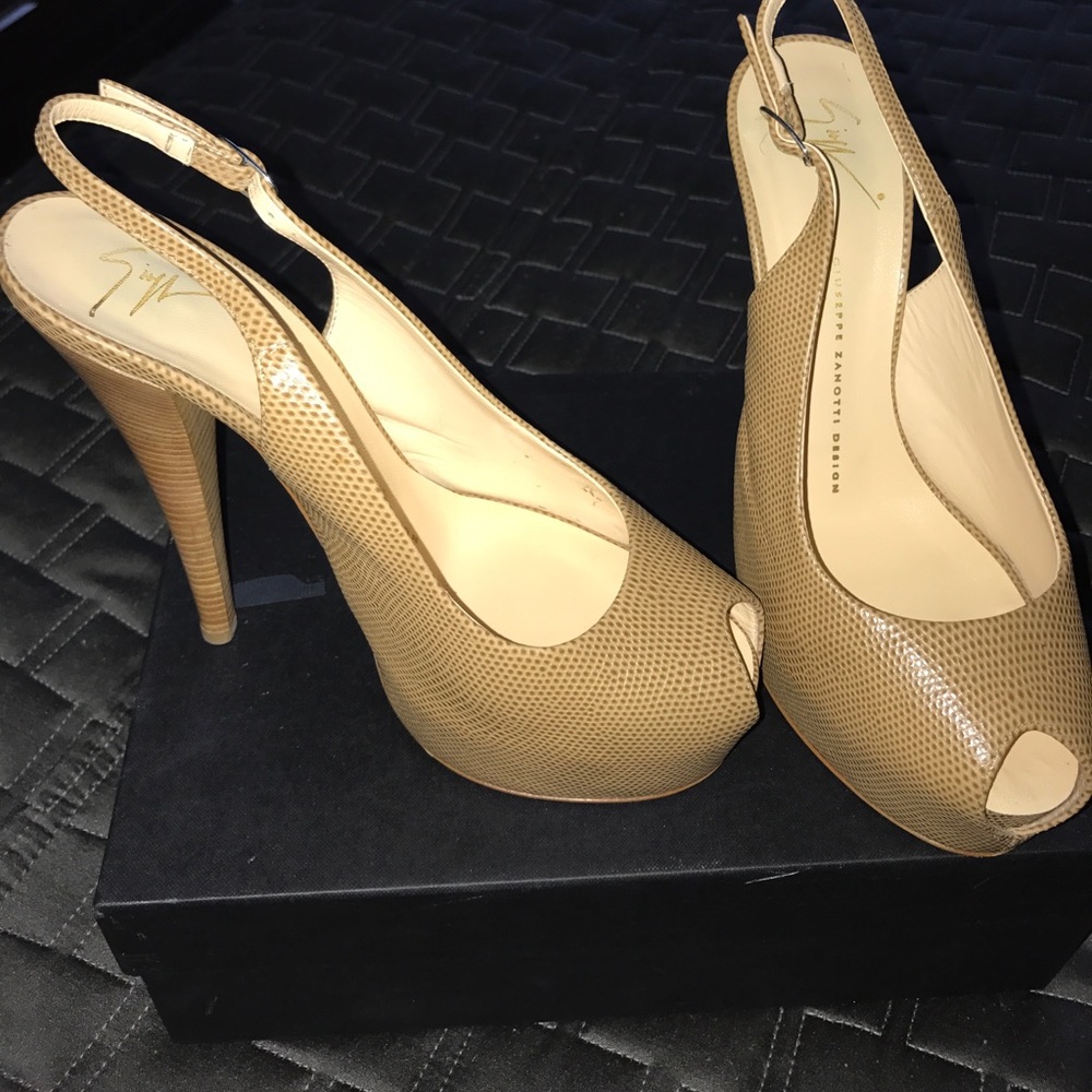 Giuseppe beige heels like new! Must have