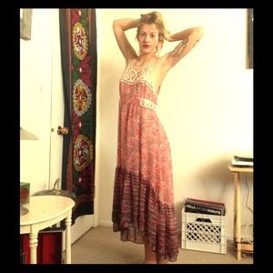 Free People Sheer Floral and Lace Tank Dress