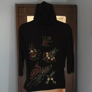 😍EUC Black Cardigan w Beautiful Beaded Accents!