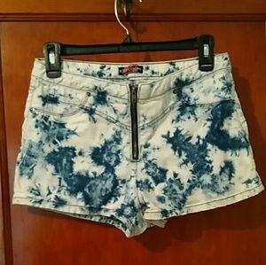 Tie dye high waisted shorts