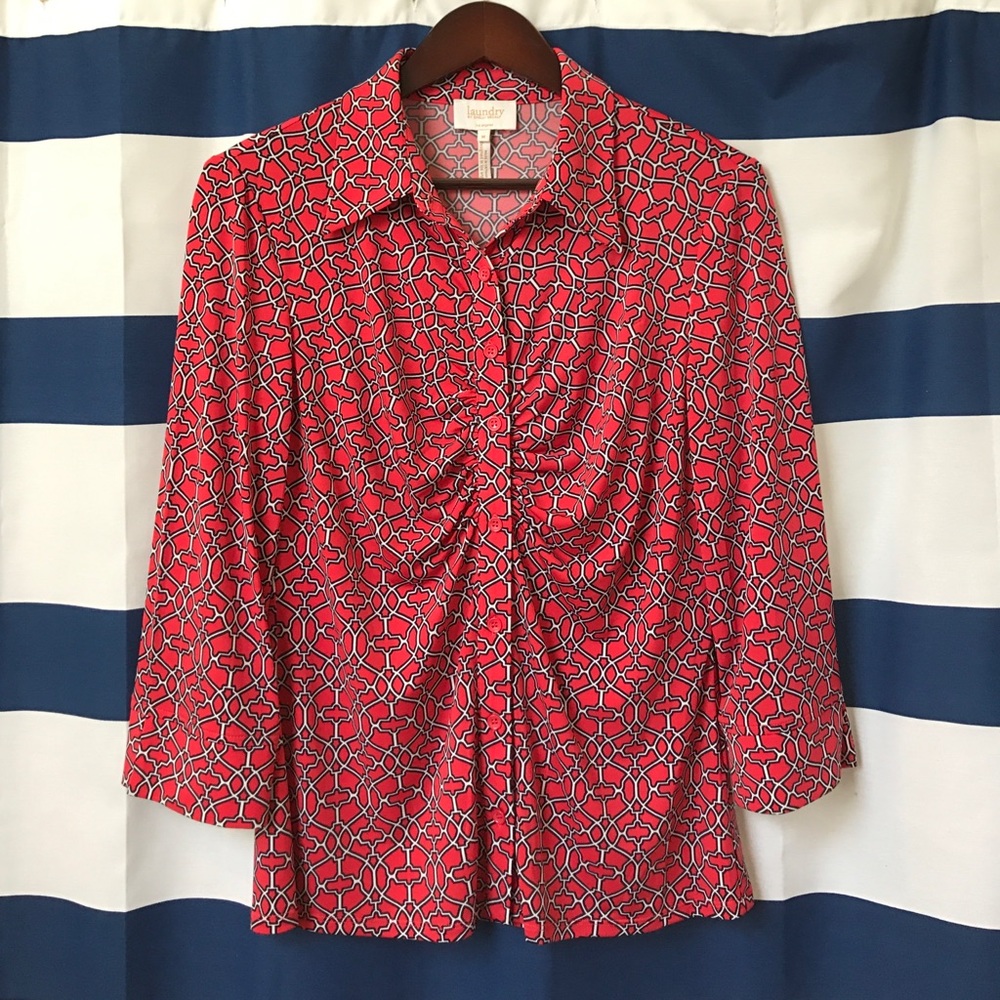 Laundry by Shelli Button-Up Summer Blouse Medium