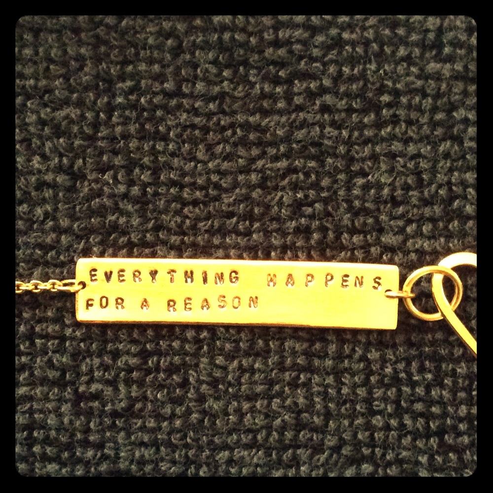 NWOT "Everything Happens" Cookie Necklace.