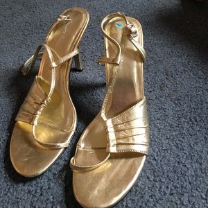 Gold kitten heels
