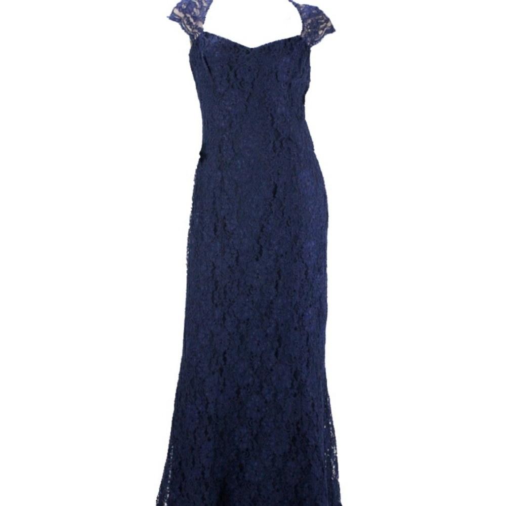 Ralph Lauren Navy Lace Gown