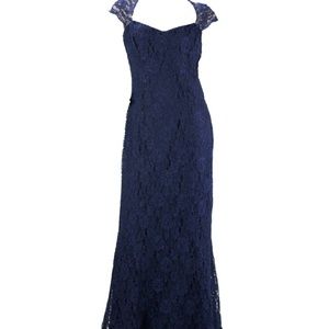 Ralph Lauren Navy Lace Gown