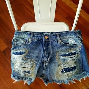 Distressed High Rise Short Shorts