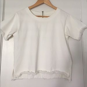 White fringe Madewell shirt