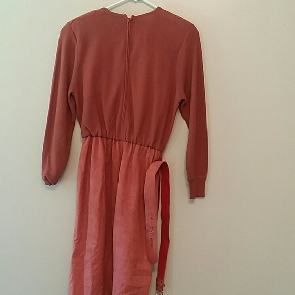 VINTAGE blush dress with belt - Picture 5 of 5