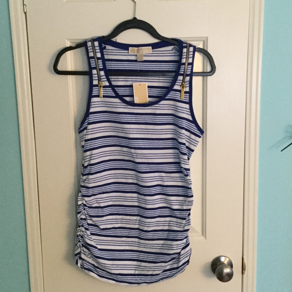 Michael Kors blue striped tank top