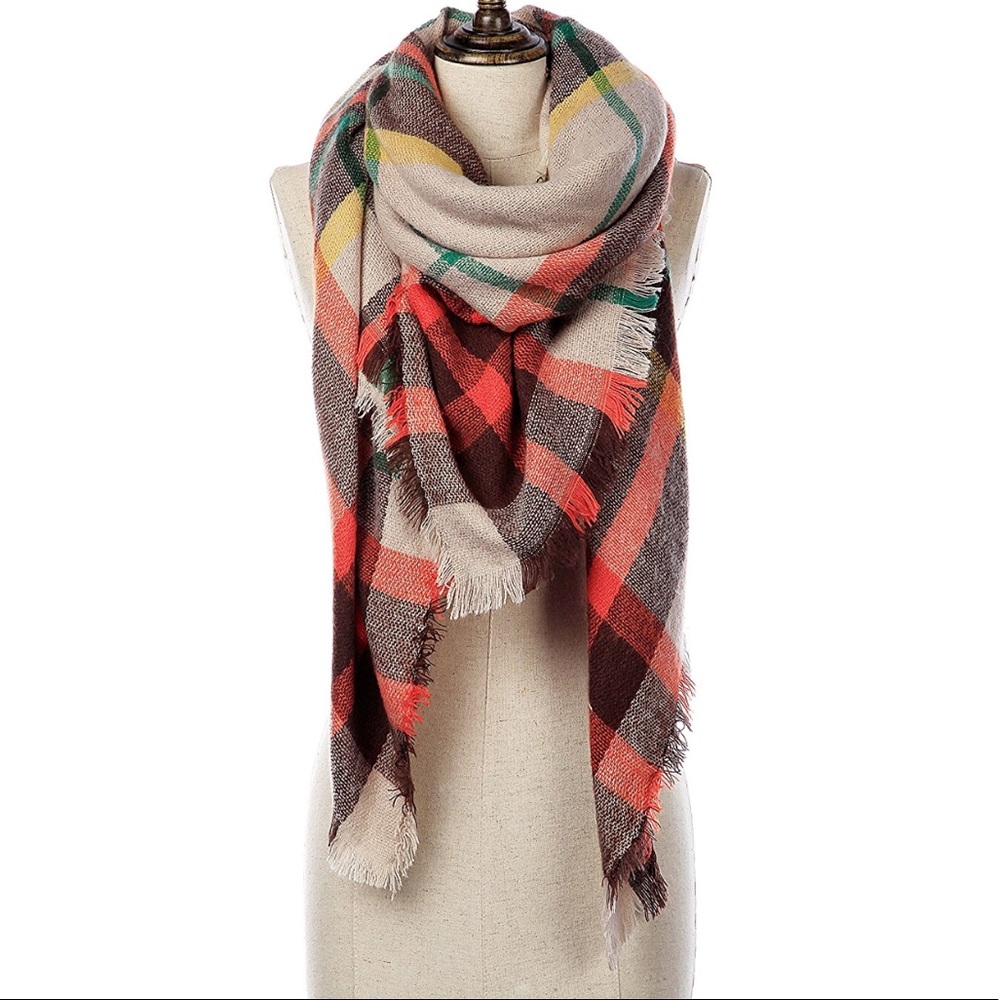 New Soft Plaid Blanket Pashmina Scarf Shawl Wraps