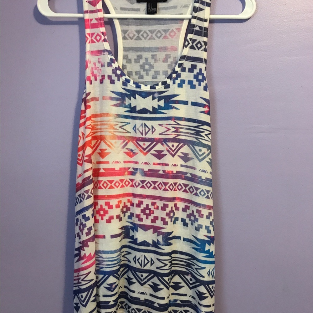 Aztec galaxy print racer back tunic