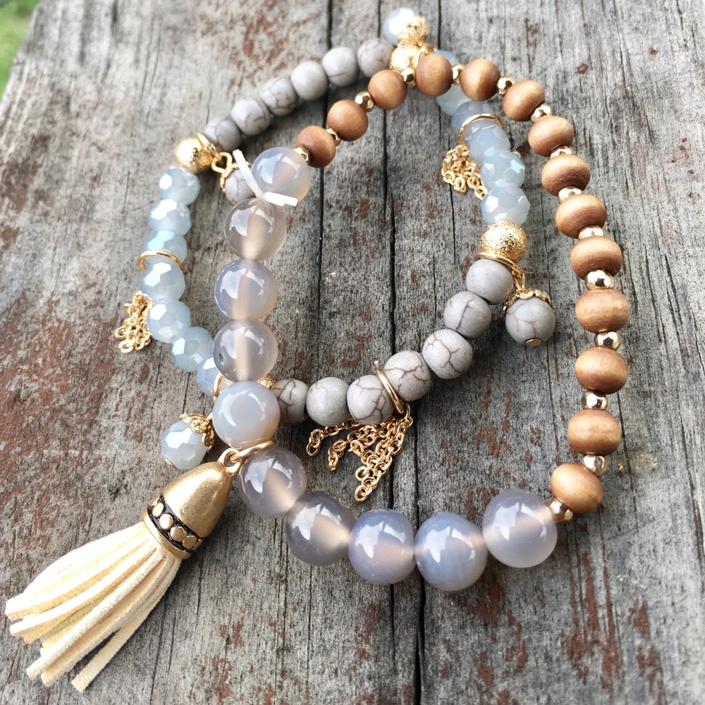 🎉HP 7/6🎉NEW Two Serenity Bead & Tassel Bracelets