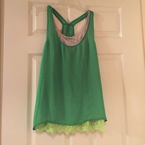 Green layered tank top