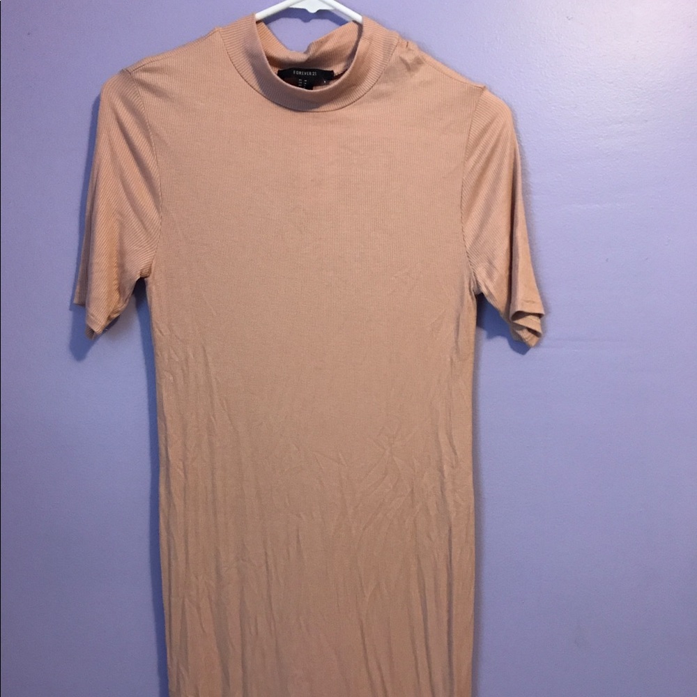 Blush colored bodycon dress