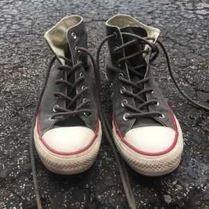 UNIQUE GRAY AND RED CONVERSE