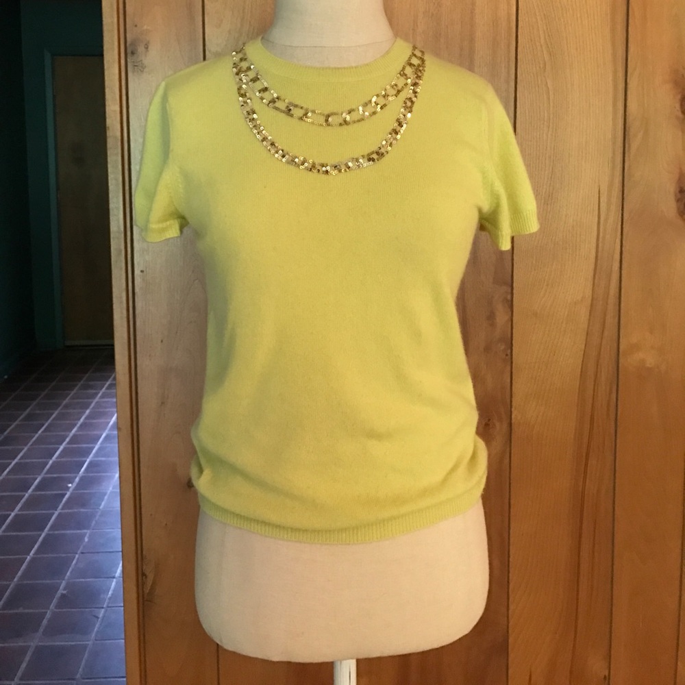 BCBG Sequined Sweater Top